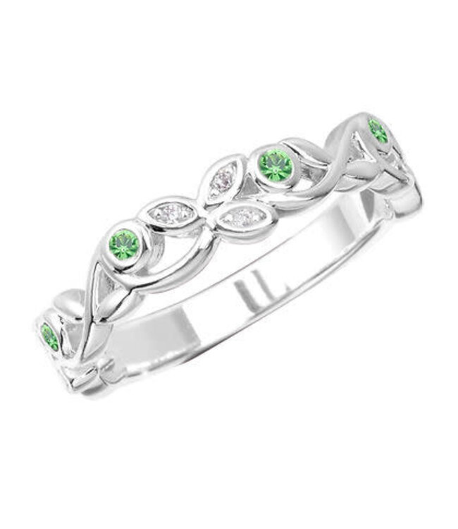 Peridot Vine Infinity Stack  Ring