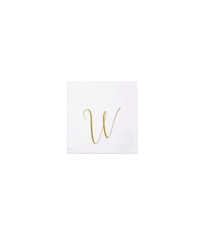 VIETRI Papersoft Gold Monogram Cockail Napkins