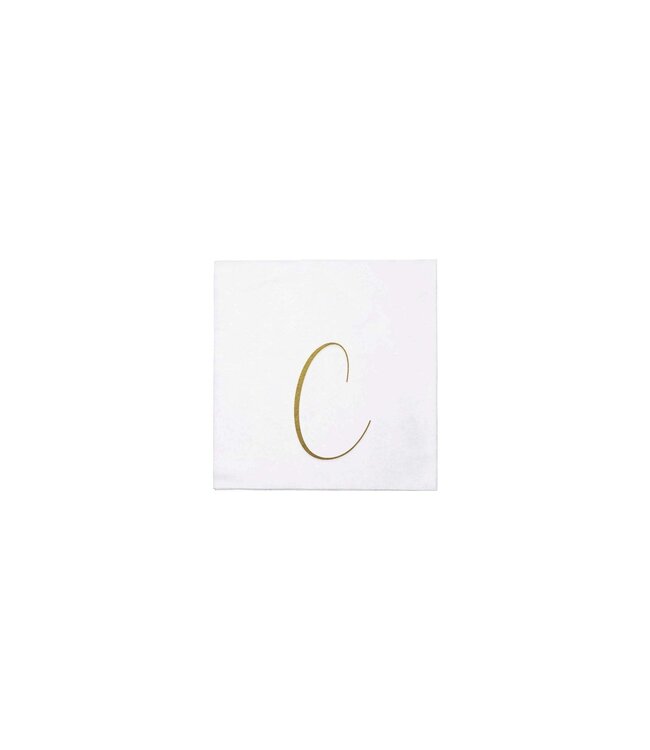 VIETRI Papersoft Gold Monogram Cockail Napkins