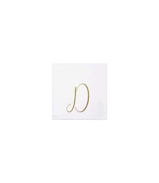 VIETRI Papersoft Gold Monogram Cockail Napkins