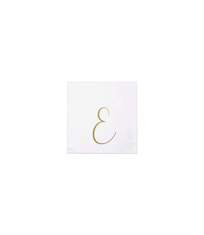 VIETRI Papersoft Gold Monogram Cockail Napkins