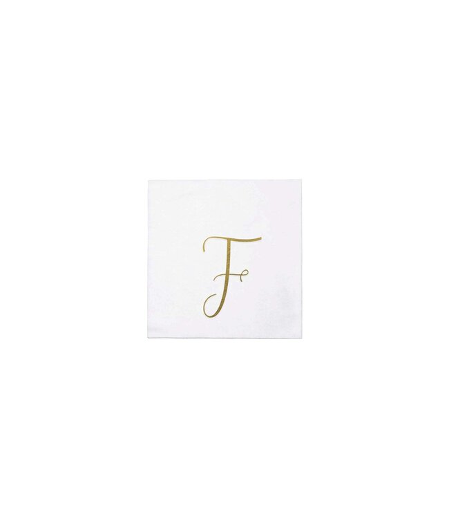 VIETRI Papersoft Gold Monogram Cockail Napkins