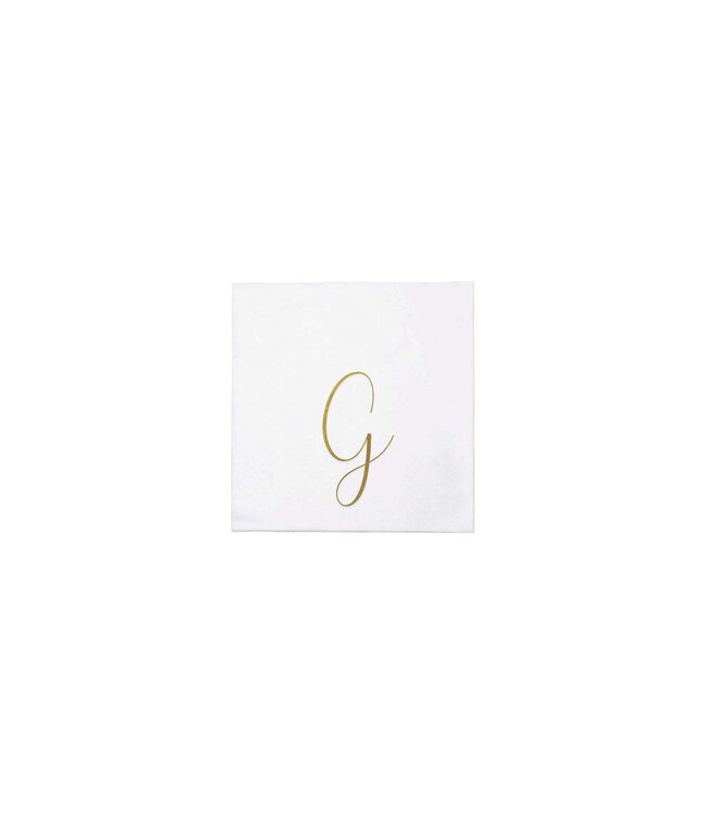 VIETRI Papersoft Gold Monogram Cockail Napkins