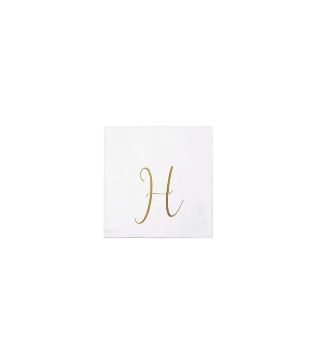 VIETRI Papersoft Gold Monogram Cockail Napkins