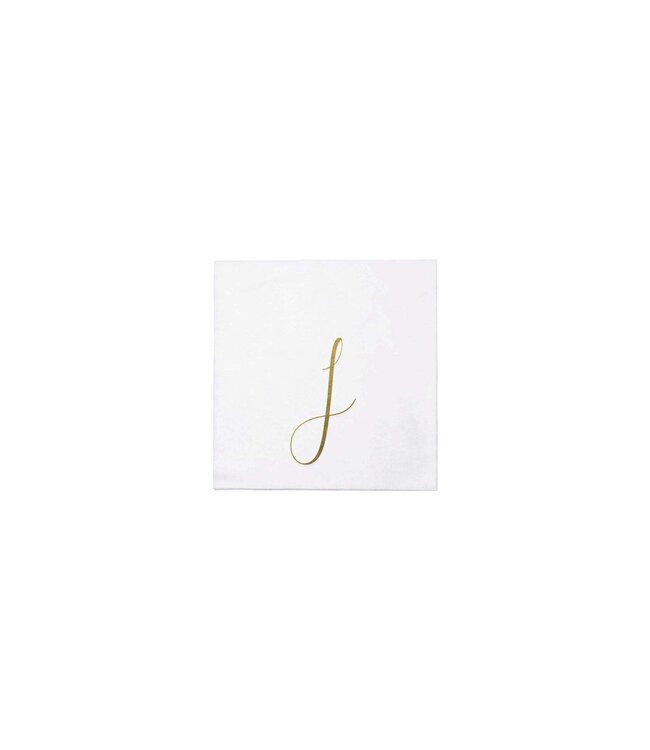 VIETRI Papersoft Gold Monogram Cockail Napkins