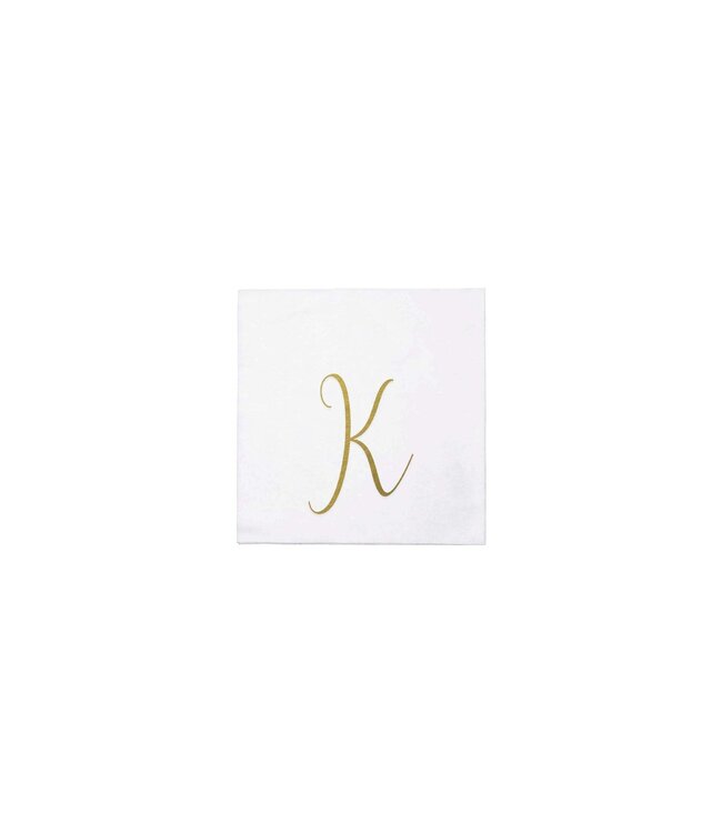 VIETRI Papersoft Gold Monogram Cockail Napkins