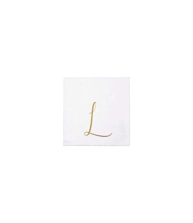 VIETRI Papersoft Gold Monogram Cockail Napkins