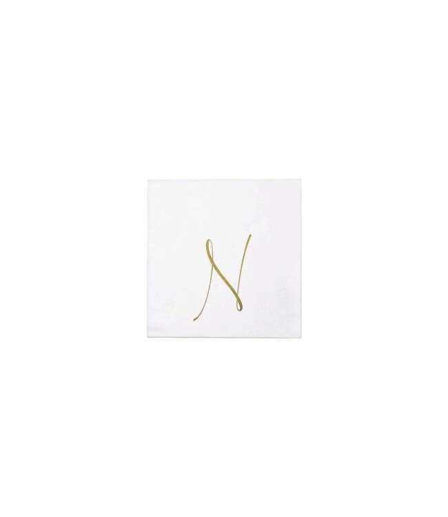 VIETRI Papersoft Gold Monogram Cockail Napkins