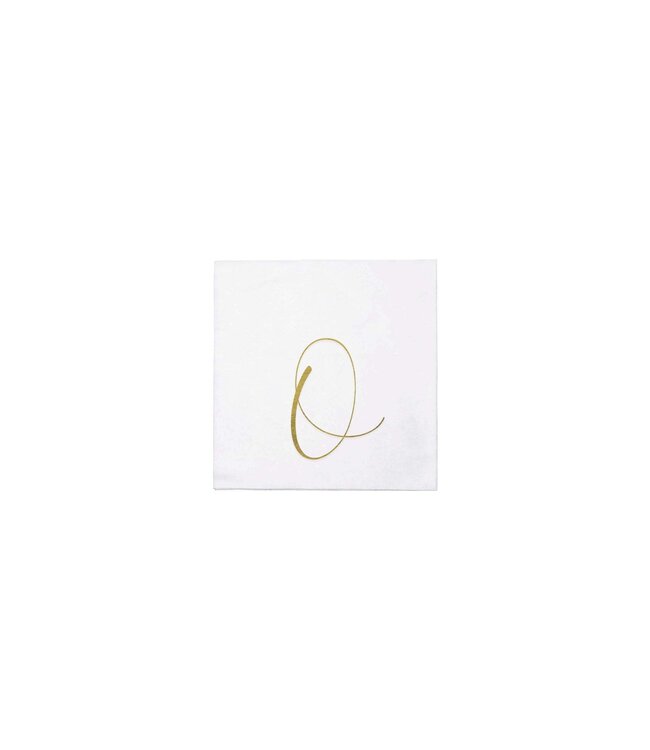 VIETRI Papersoft Gold Monogram Cockail Napkins