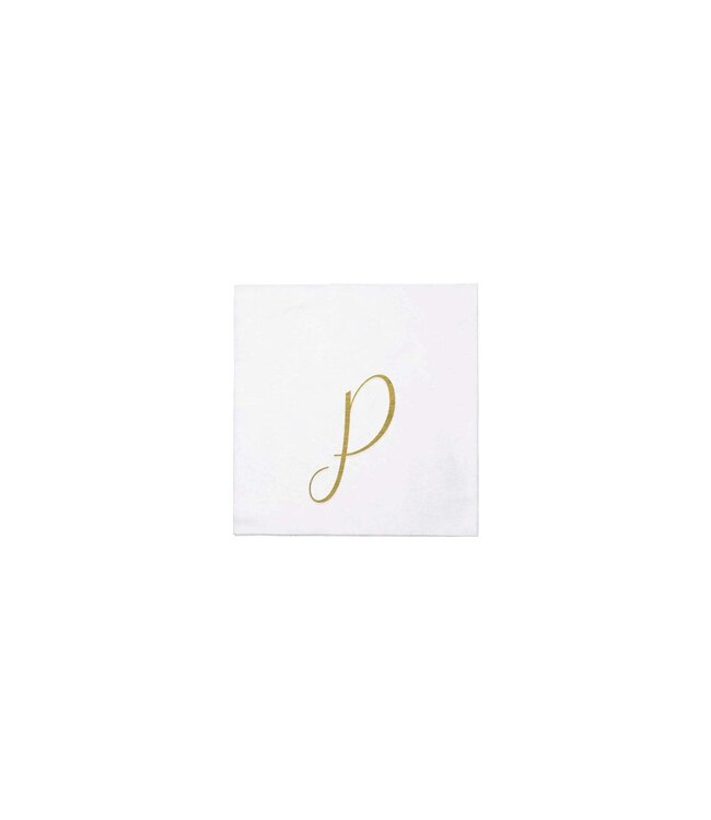 VIETRI Papersoft Gold Monogram Cockail Napkins
