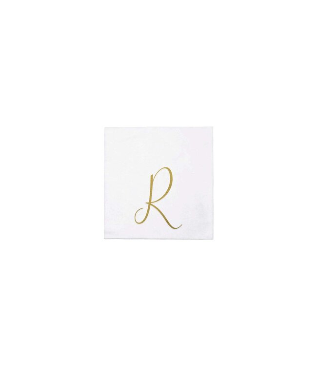 VIETRI Papersoft Gold Monogram Cockail Napkins