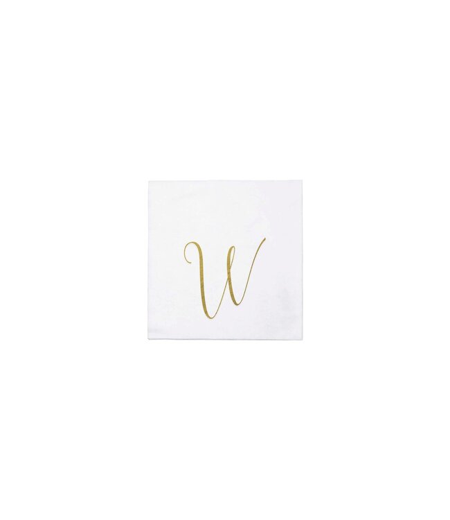 VIETRI Papersoft Gold Monogram Cockail Napkins