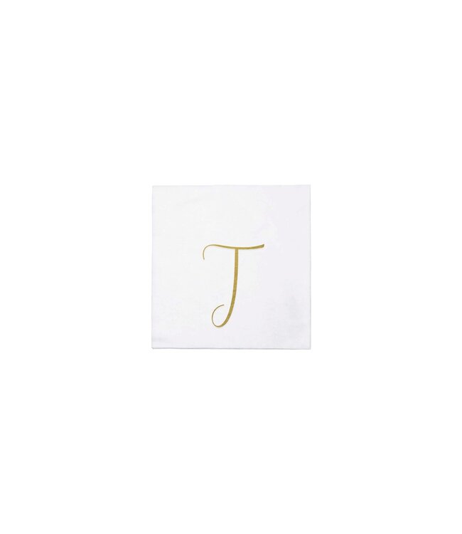 VIETRI Papersoft Gold Monogram Cockail Napkins