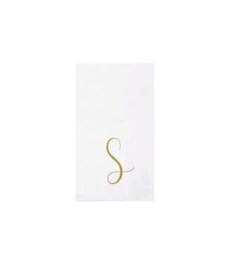 VIETRI Papersoft Napkins Gold Monogram Guest Towels