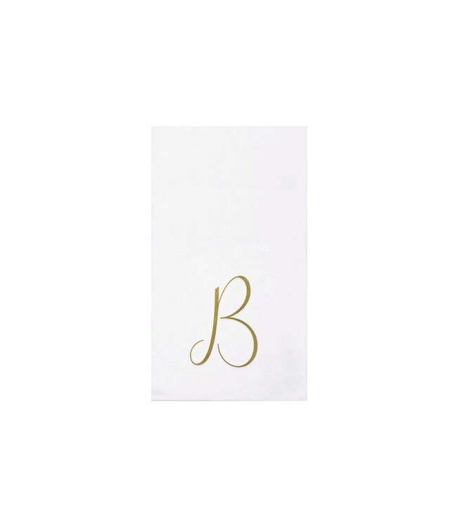 VIETRI Papersoft Napkins Gold Monogram Guest Towels