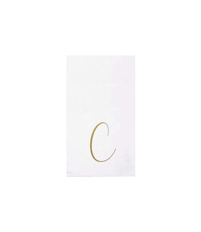 VIETRI Papersoft Napkins Gold Monogram Guest Towels