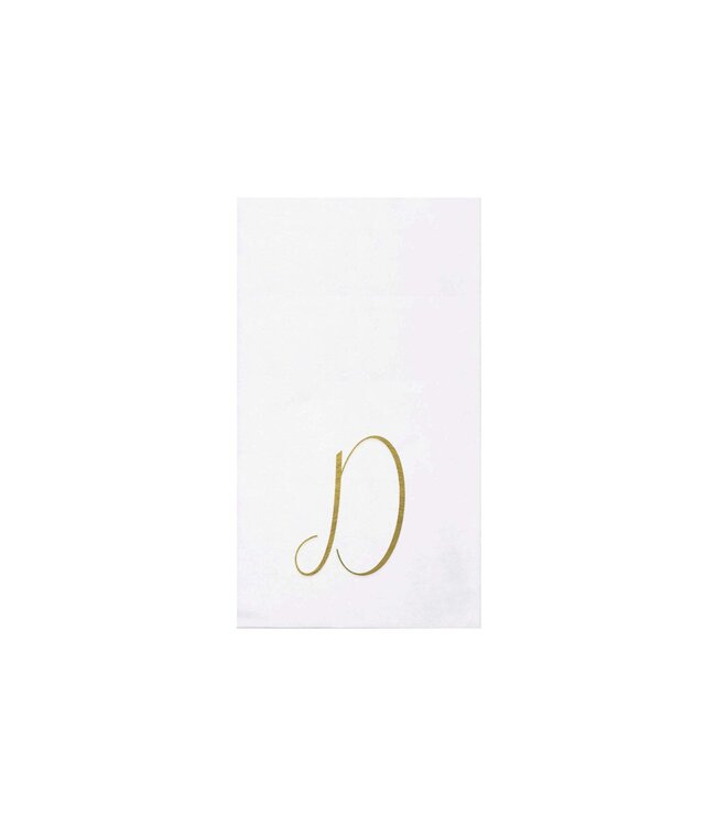 VIETRI Papersoft Napkins Gold Monogram Guest Towels