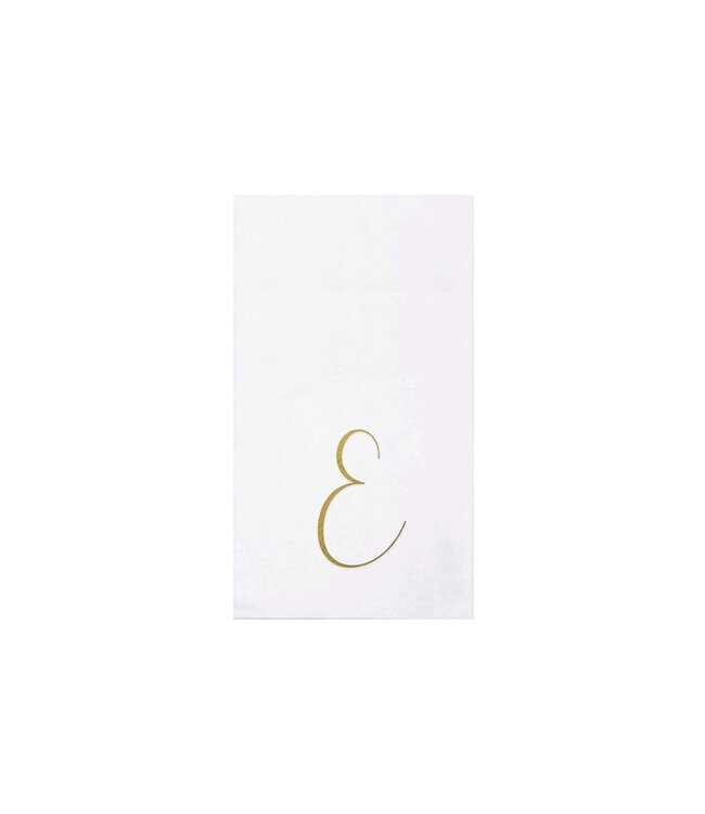 VIETRI Papersoft Napkins Gold Monogram Guest Towels