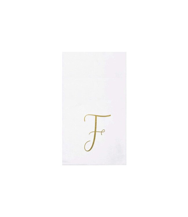 VIETRI Papersoft Napkins Gold Monogram Guest Towels