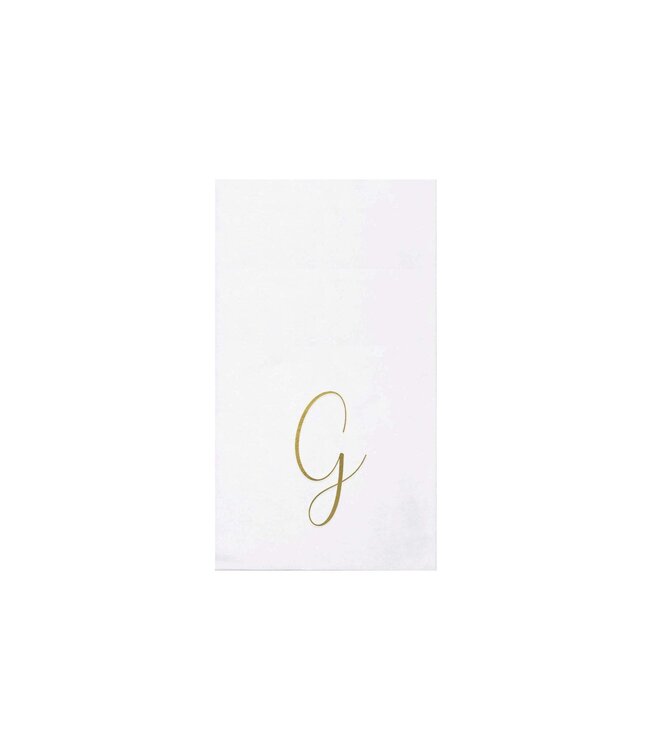 VIETRI Papersoft Napkins Gold Monogram Guest Towels