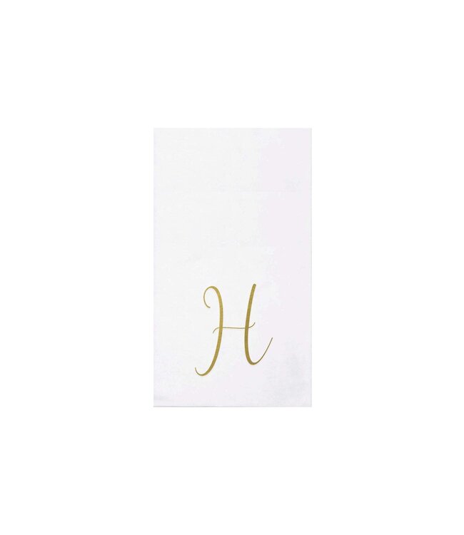 VIETRI Papersoft Napkins Gold Monogram Guest Towels
