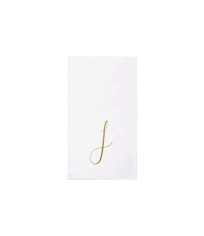 VIETRI Papersoft Napkins Gold Monogram Guest Towels