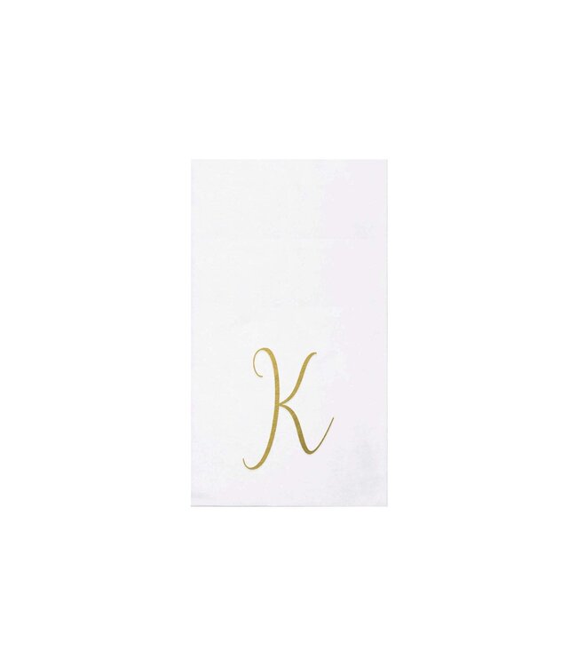 VIETRI Papersoft Napkins Gold Monogram Guest Towels