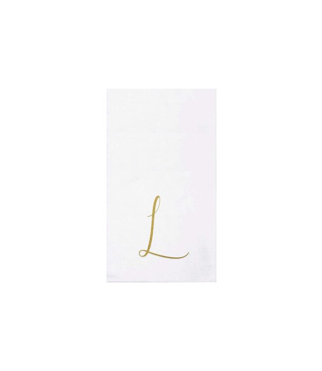 VIETRI Papersoft Napkins Gold Monogram Guest Towels