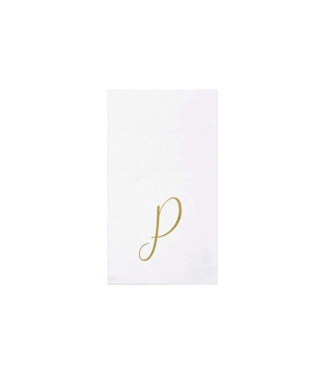 VIETRI Papersoft Napkins Gold Monogram Guest Towels