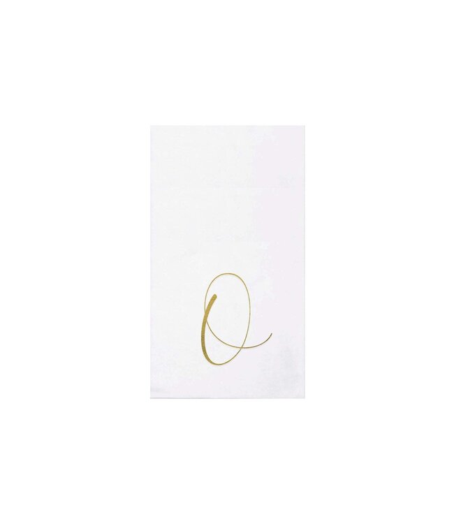 VIETRI Papersoft Napkins Gold Monogram Guest Towels