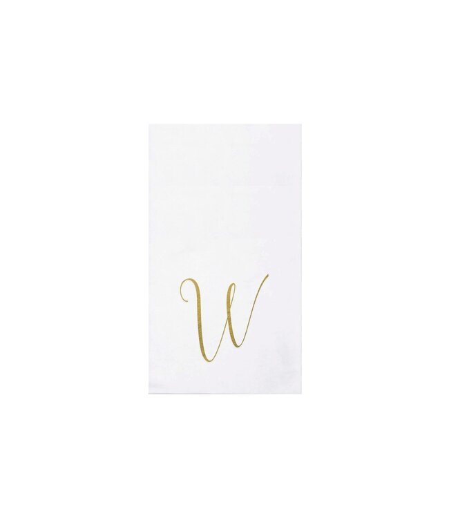 VIETRI Papersoft Napkins Gold Monogram Guest Towels