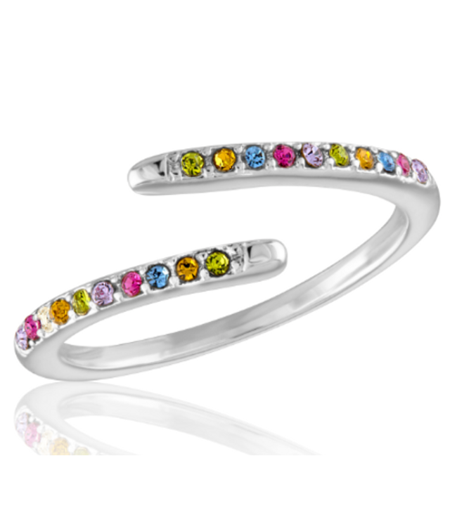 Thin Multi Diamond Open Stack Ring