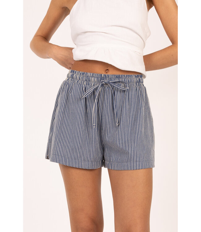 Arielle Striped Dolphin Hem Shorts