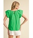 Elaine Solid Ruffled Sleeves Top