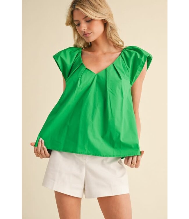 Elaine Solid Ruffled Sleeves Top
