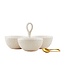 Woven Stoneware Triple Tidbit -Sold as Set