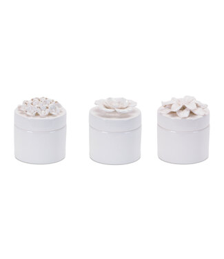 4" x 4.5" Floral Box Stoneware