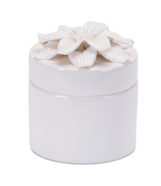 4" x 4.5" Floral Box Stoneware