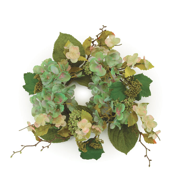 15"D Hydrangea Candle Ring Fabric