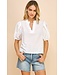Ivy Short Sleeve V-Neck Woven Top