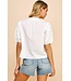 Ivy Short Sleeve V-Neck Woven Top