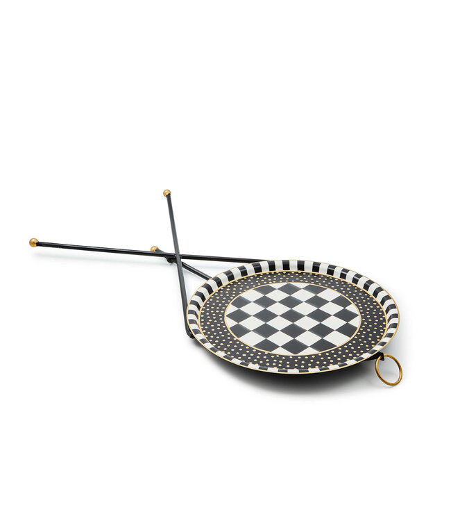 MACKENZIE CHILDS Tilt Top Black Tripod Table