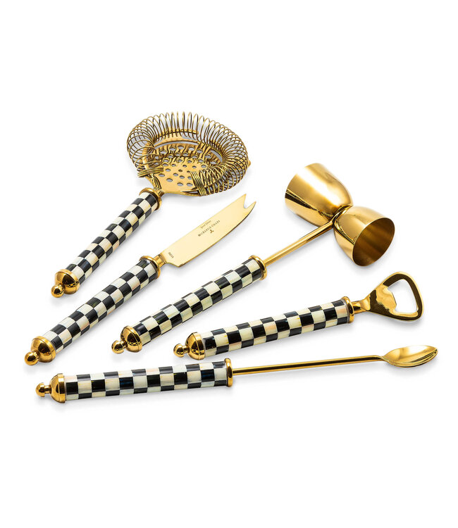 MACKENZIE CHILDS Courtly Check 3260 Gold Bar Tool Set