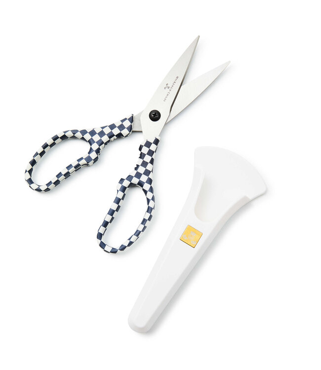 MACKENZIE CHILDS Black & White Check Kitchen Shears