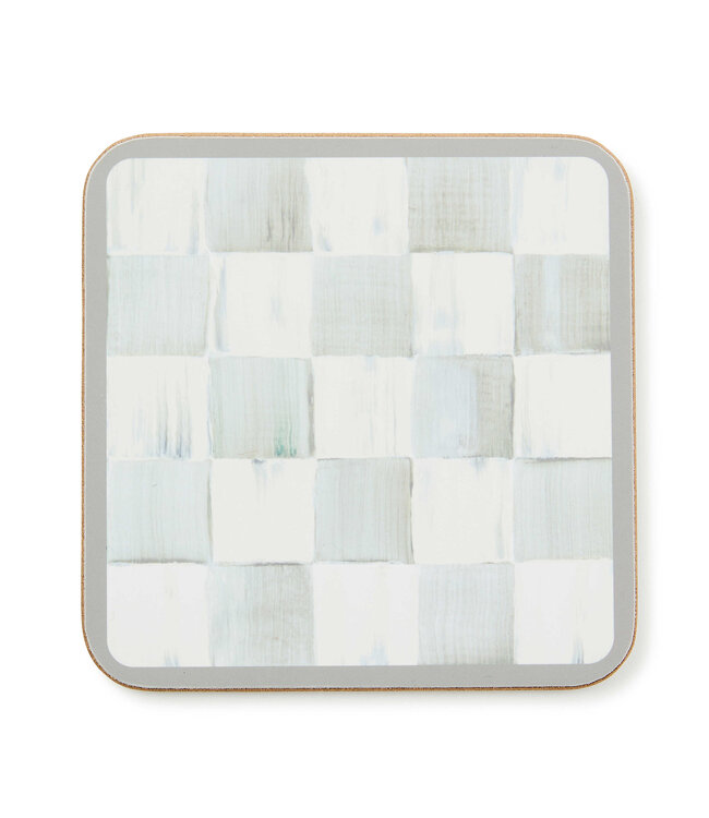 MACKENZIE CHILDS Sterling Check Cork Back Coasters, Set of 4