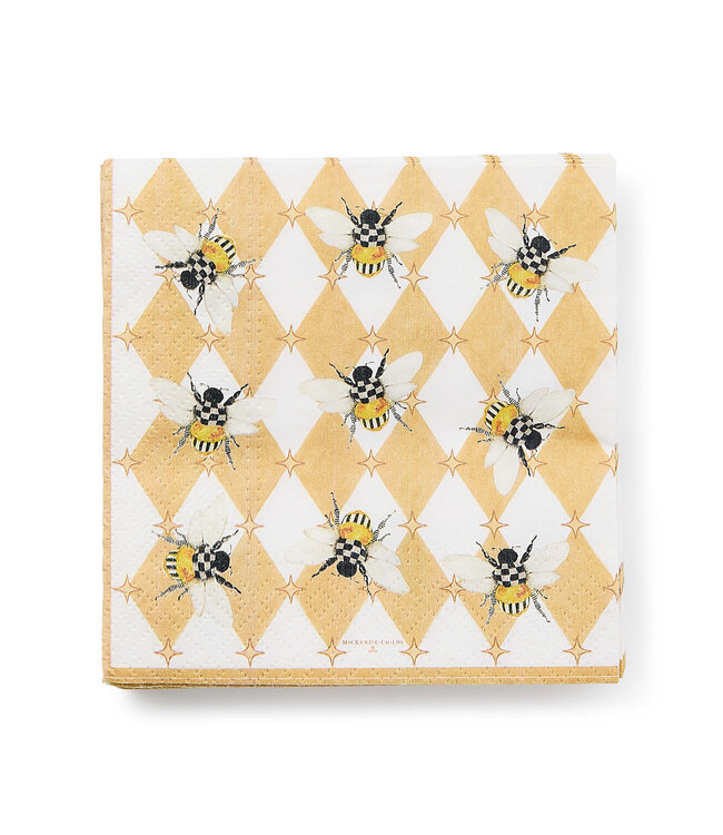 MACKENZIE CHILDS Queen Bee Cocktail Paper Napkins