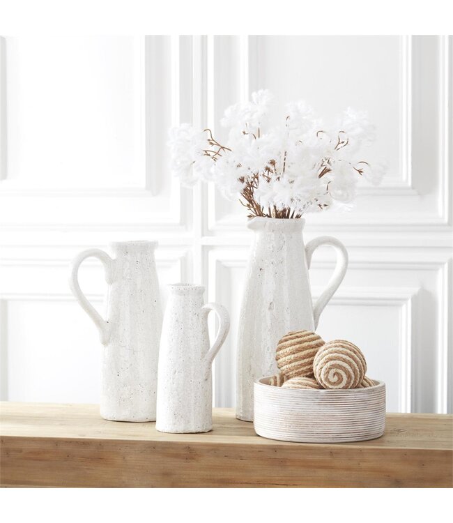 White Ceramic Crackled Pitchers
