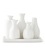6.25" Cluster of 5 Ceramic Vases w/Attached Tray
