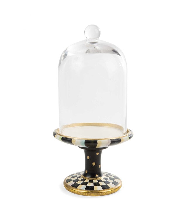MACKENZIE CHILDS Courtly Check Pedestal with Cloche