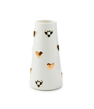 MACKENZIE CHILDS Courtly Check Short Heart Vase